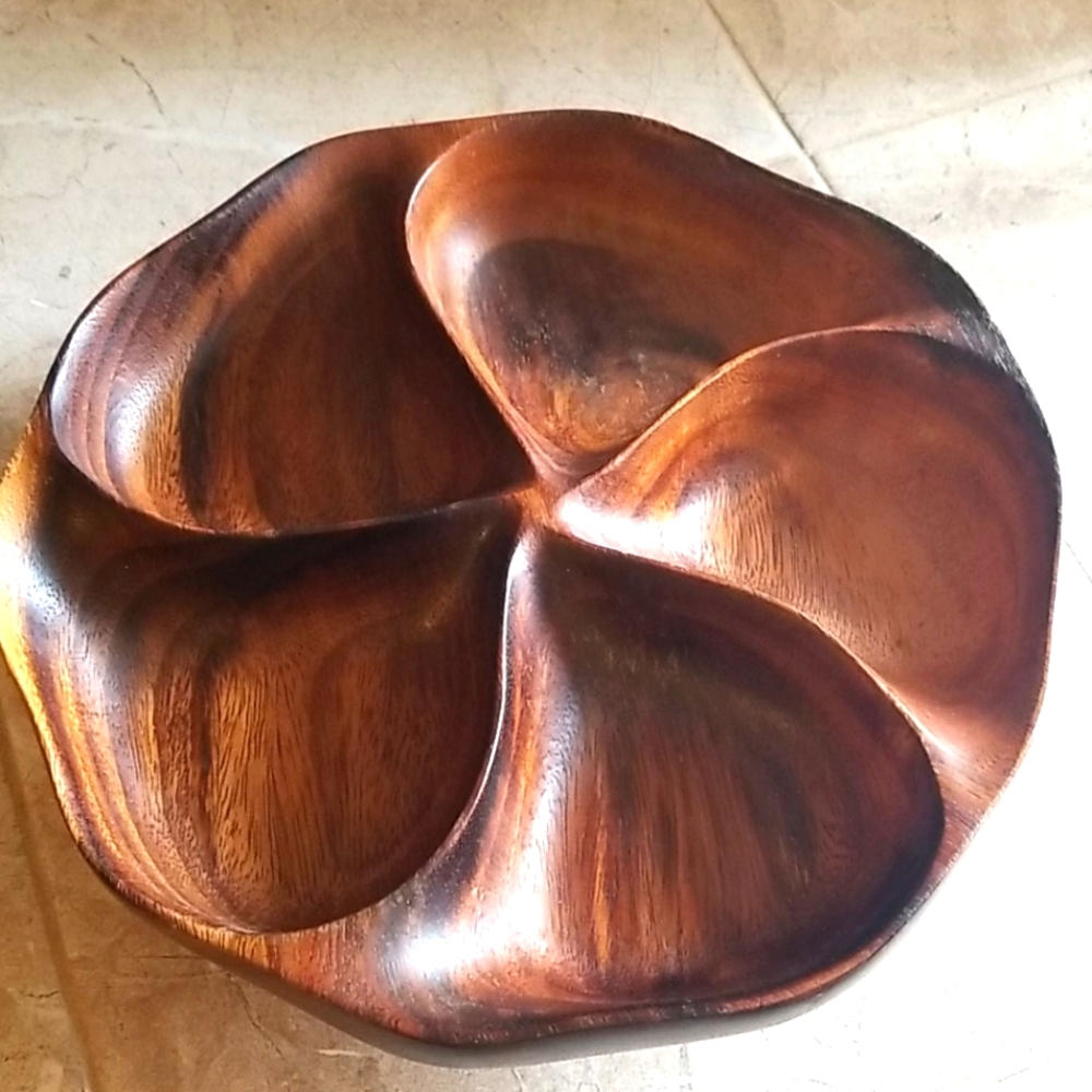 Vintage Blair Monkey Pod Lazy Susan